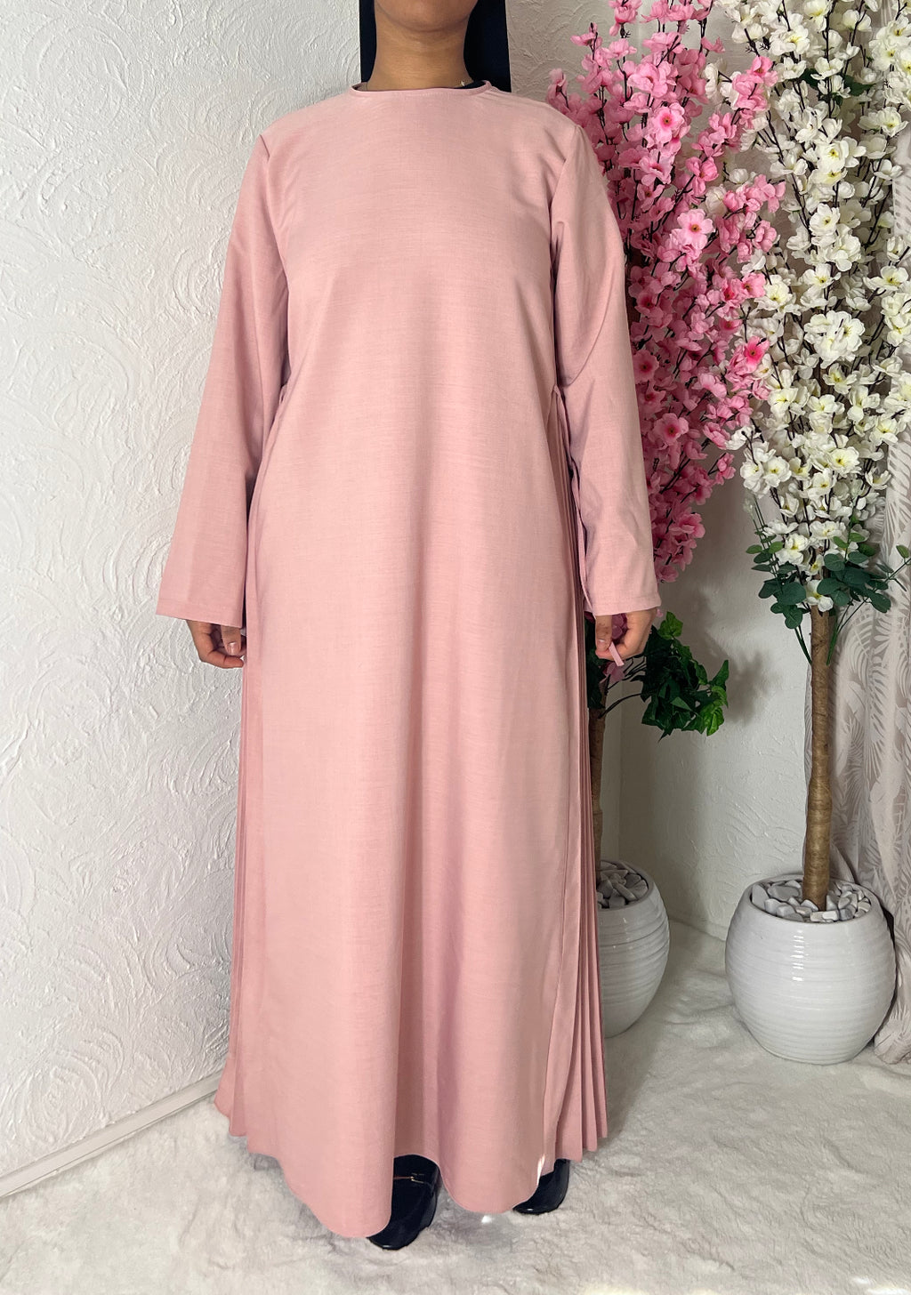 Robe longue plissée