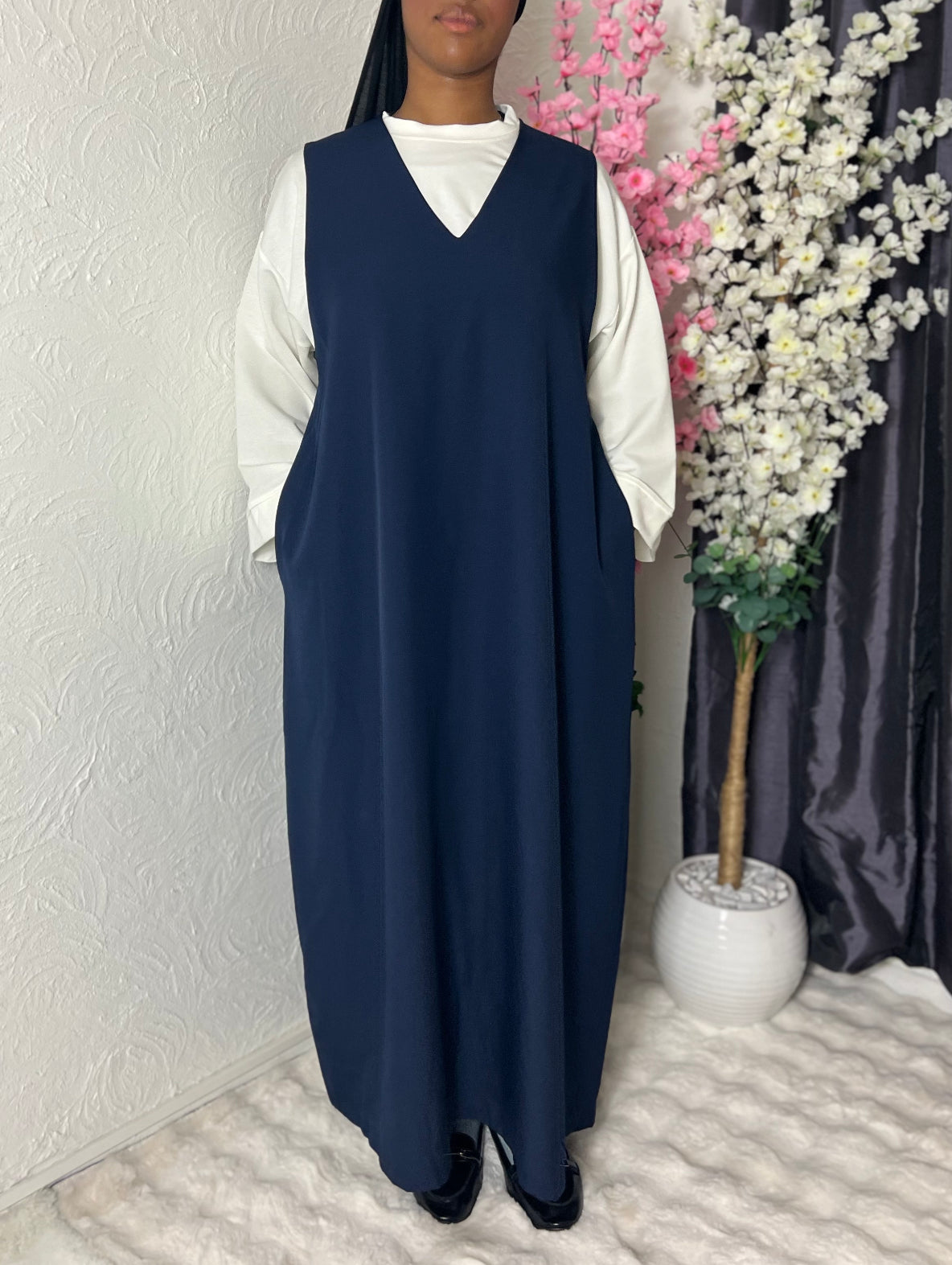 Robe sans manches avec poches
