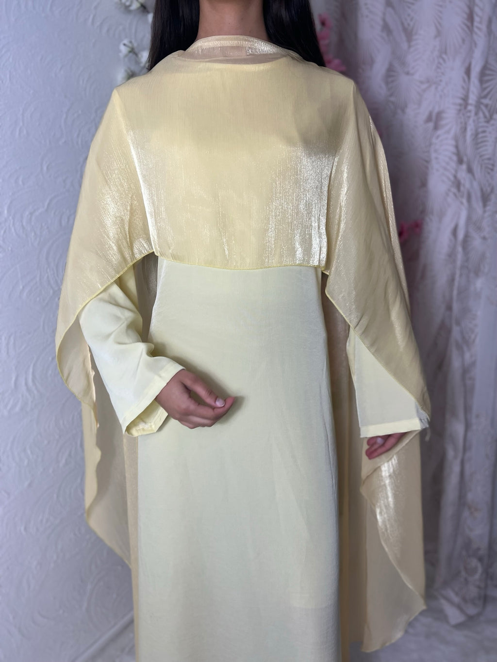 Robe longue à voilages