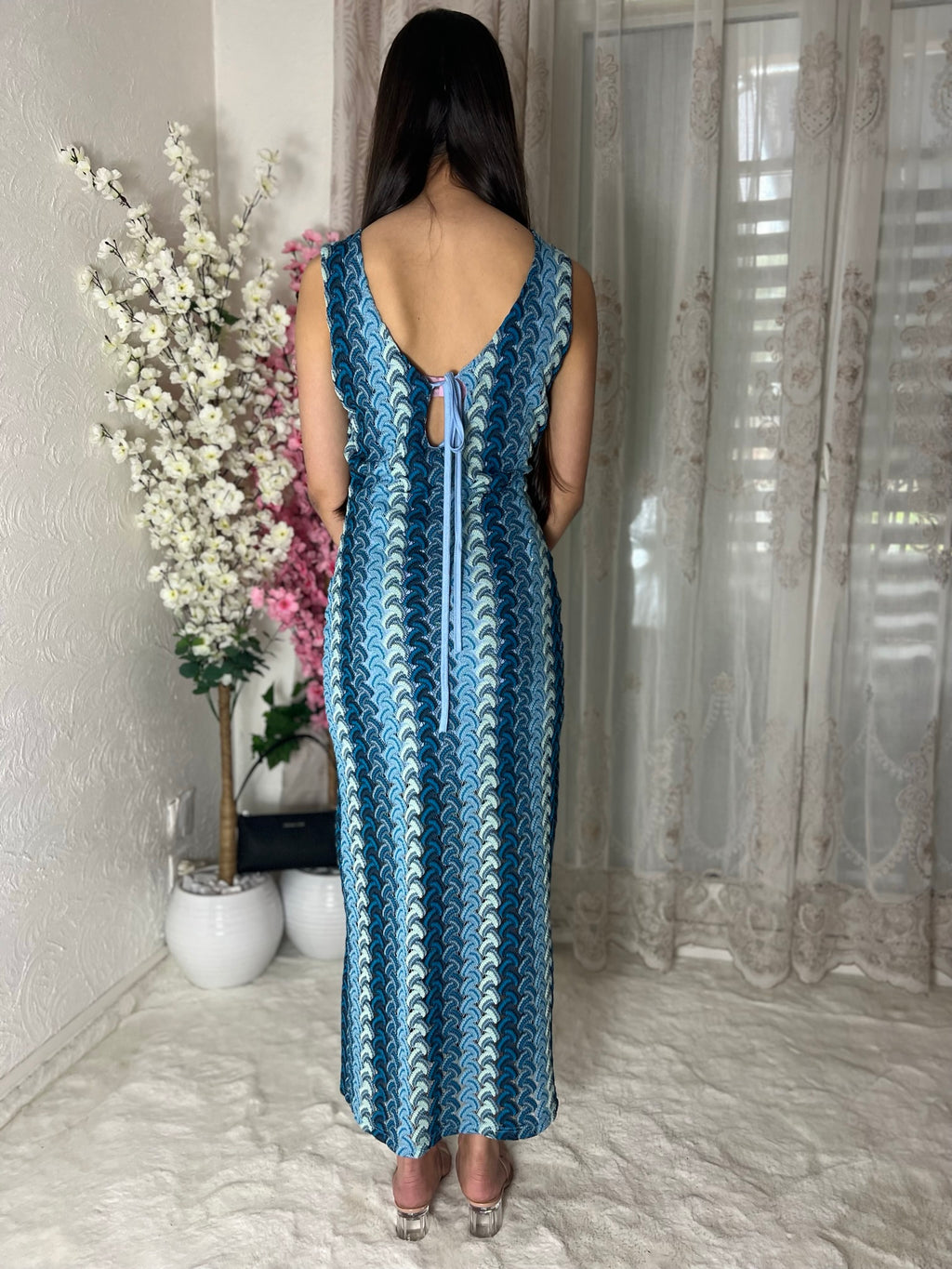 Robe longue en mailles
