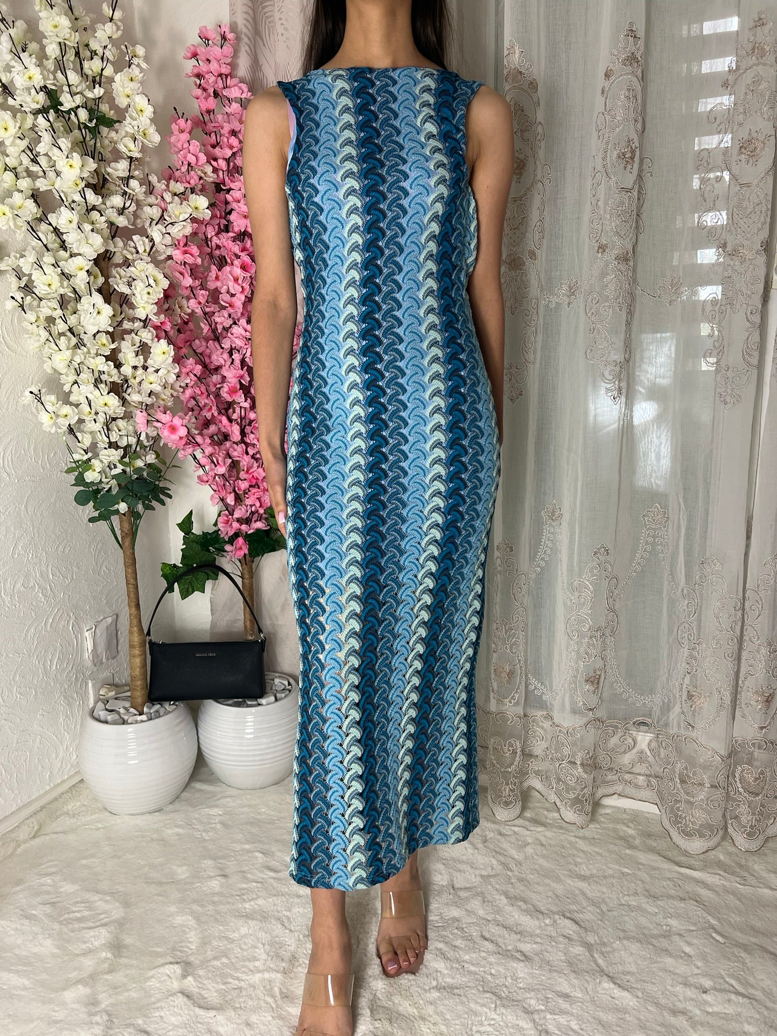 Robe longue en mailles
