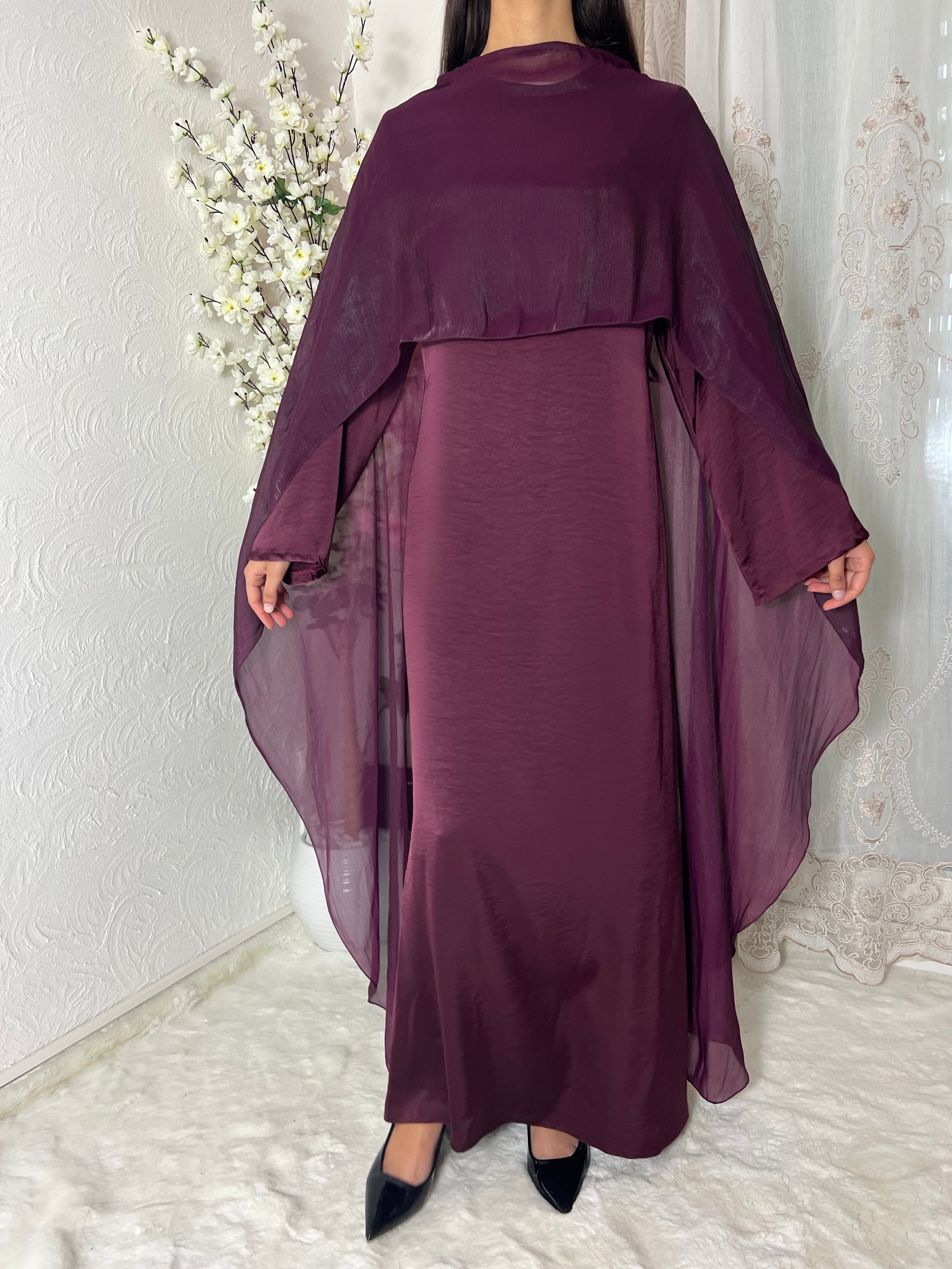 Robe longue à voilages