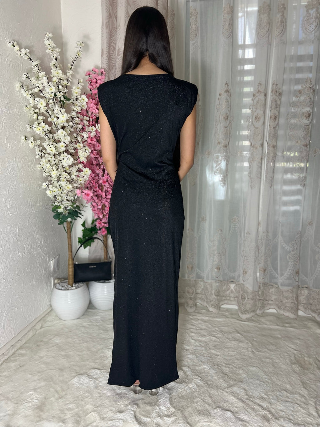 Robe longue à fente latérale