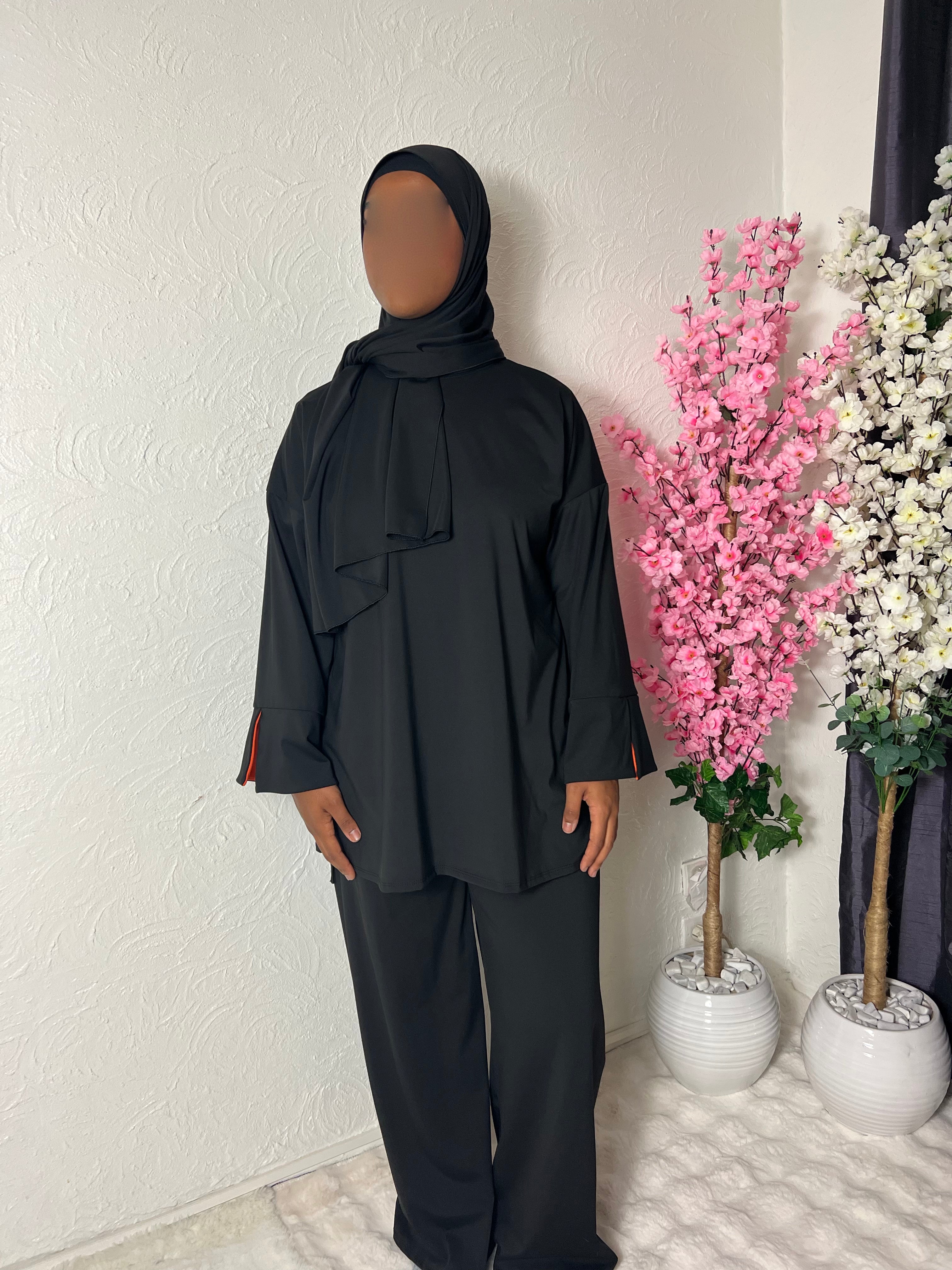 Burkini 3 pièces manches bi coloris