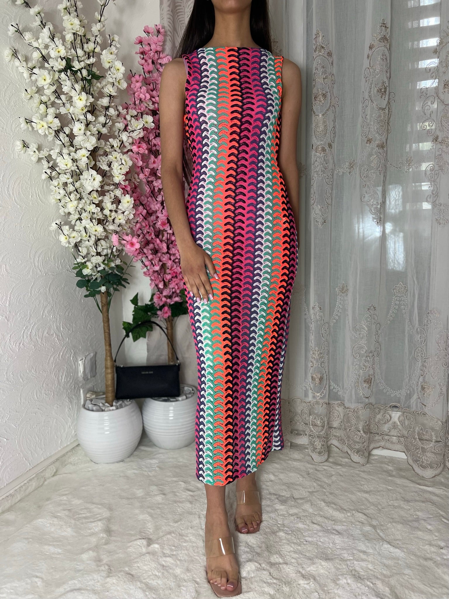 Robe longue en mailles
