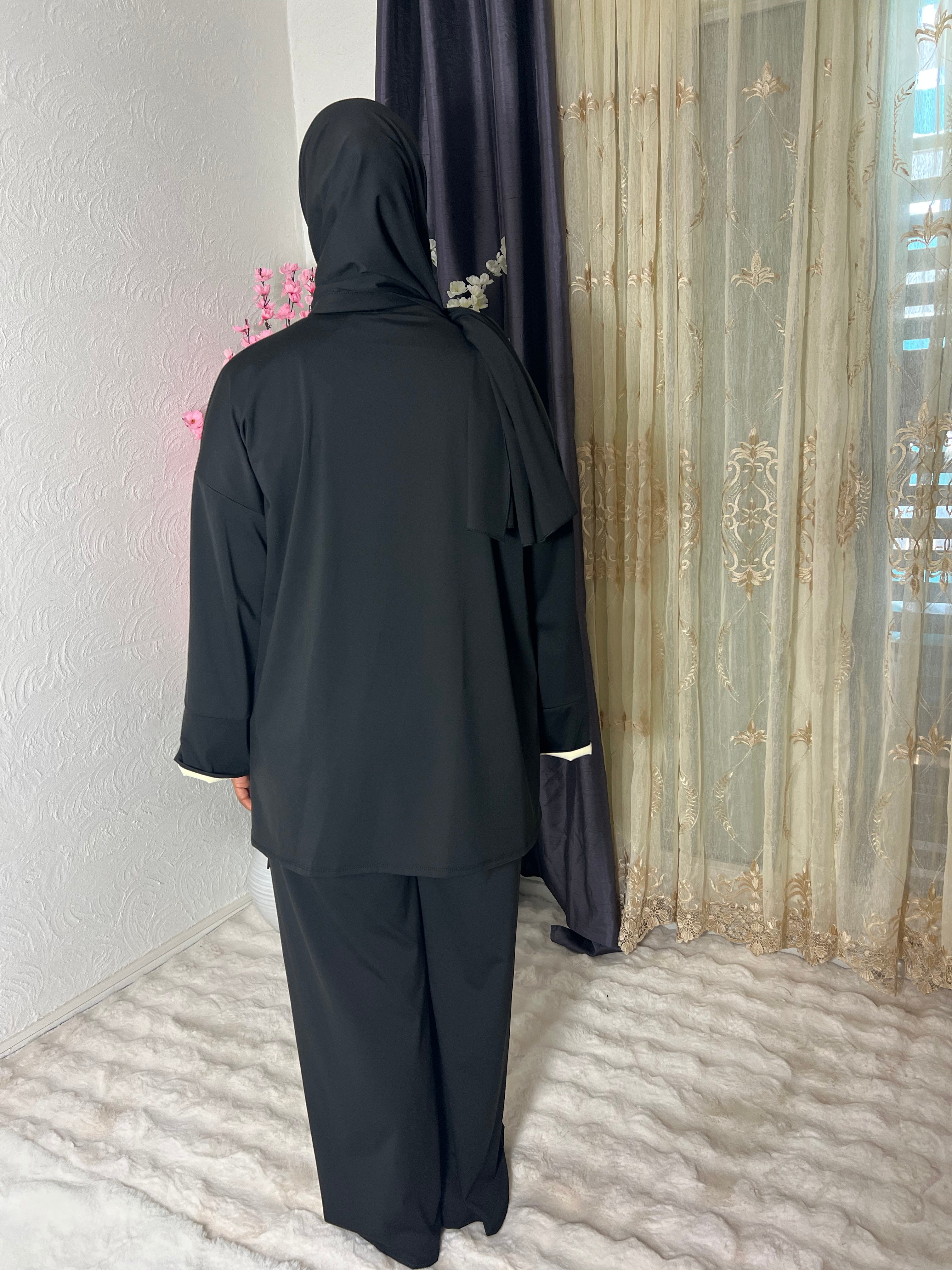 Burkini 3 pièces manches bi coloris