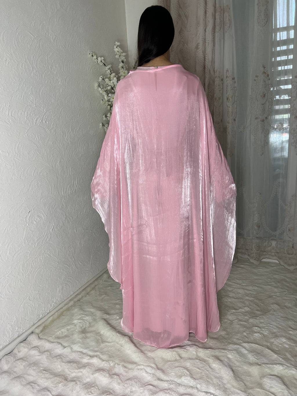 Robe longue à voilages