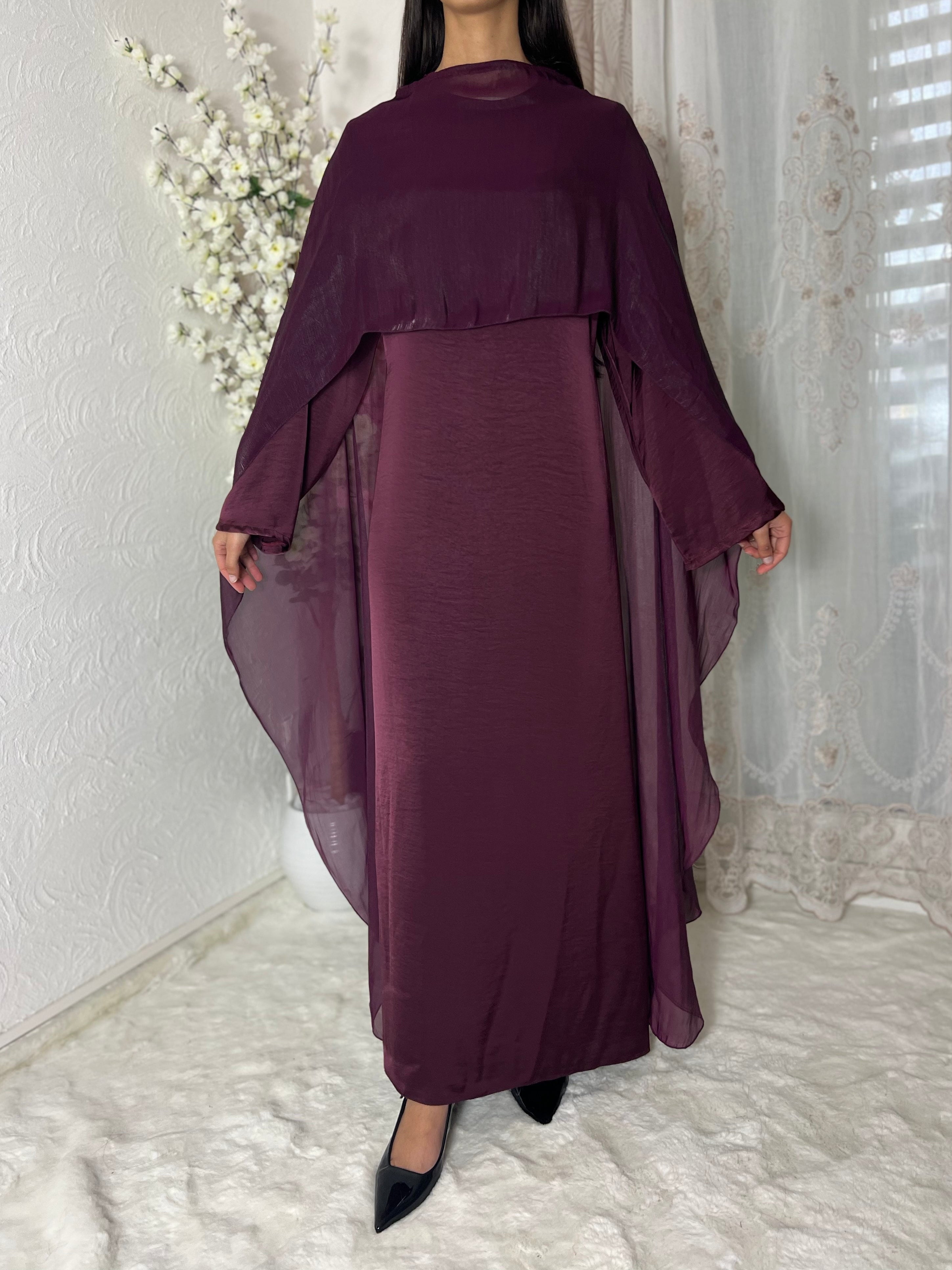 Robe longue à voilages
