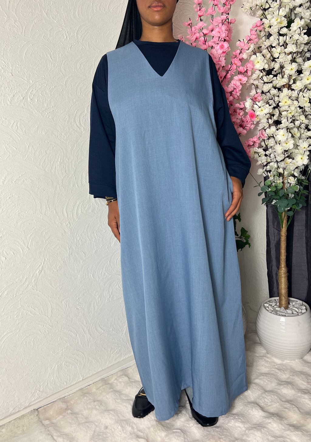 Robe sans manches avec poches