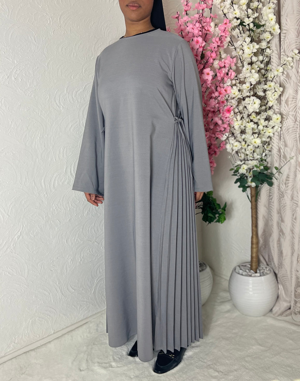 Robe longue plissée