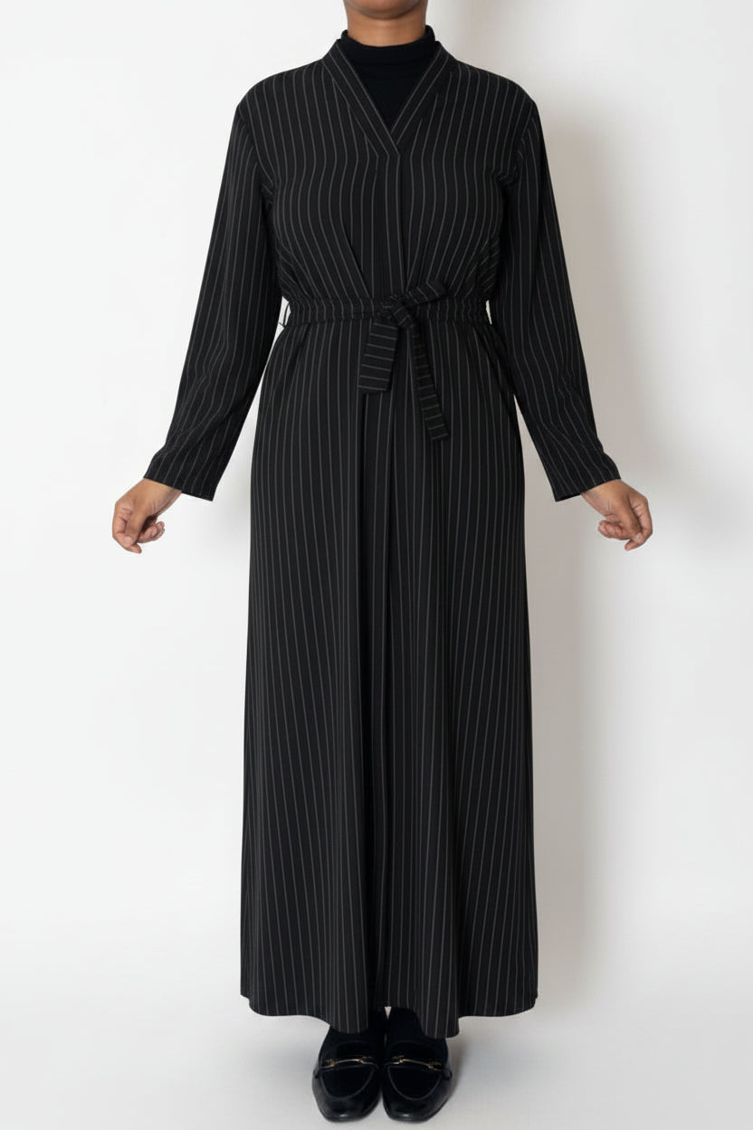 Robe longue à rayures
