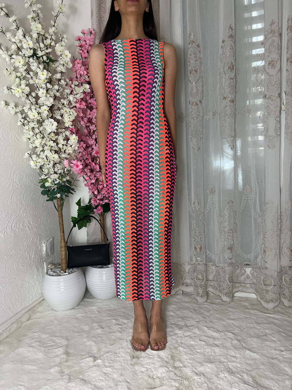 Robe longue en mailles