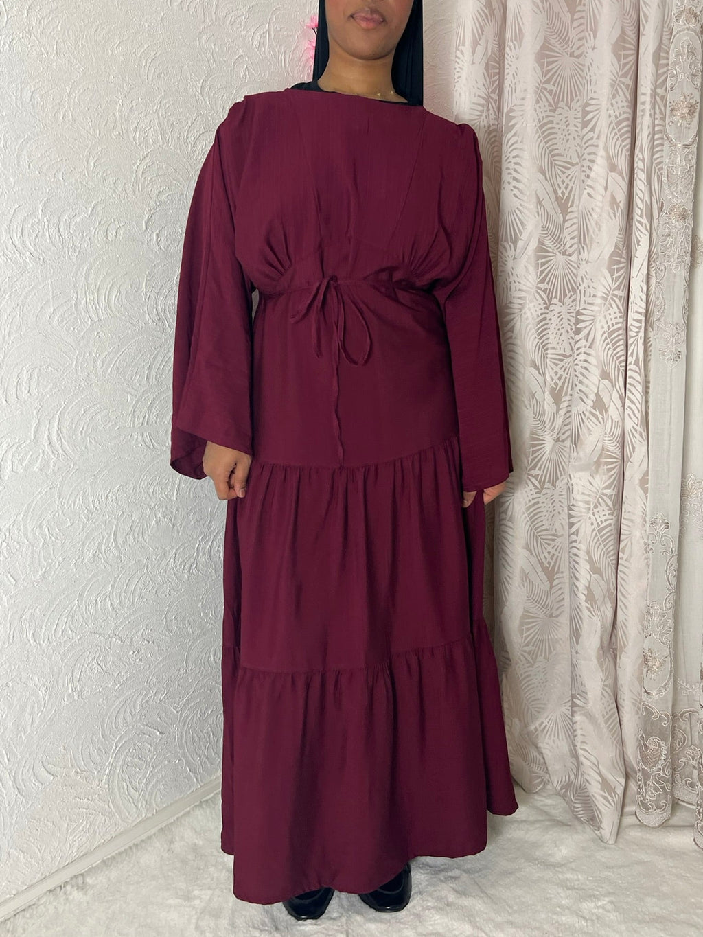 Robe longue à volants