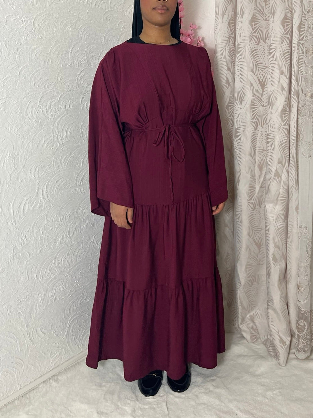 Robe longue à volants