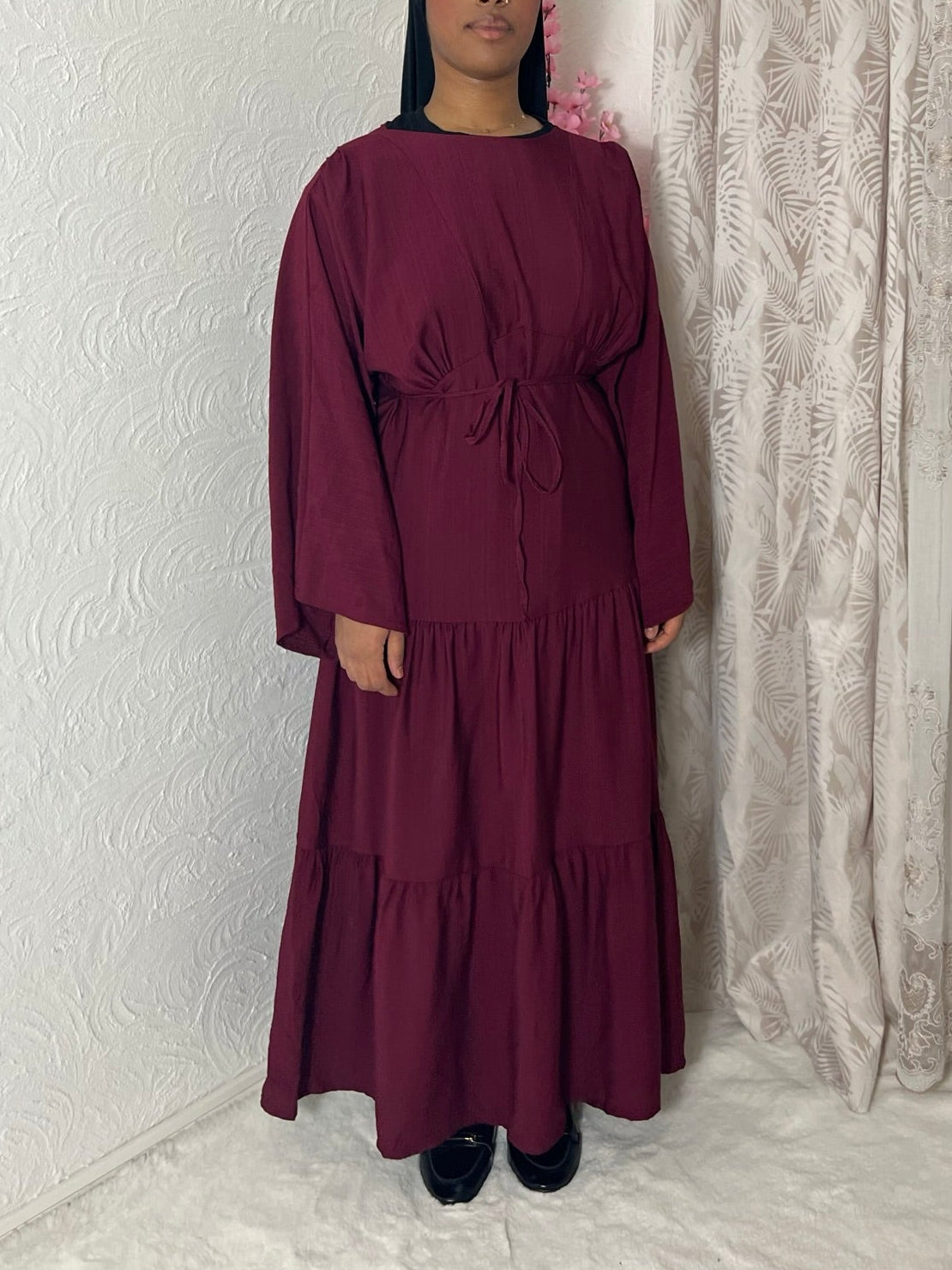 Robe longue à volants