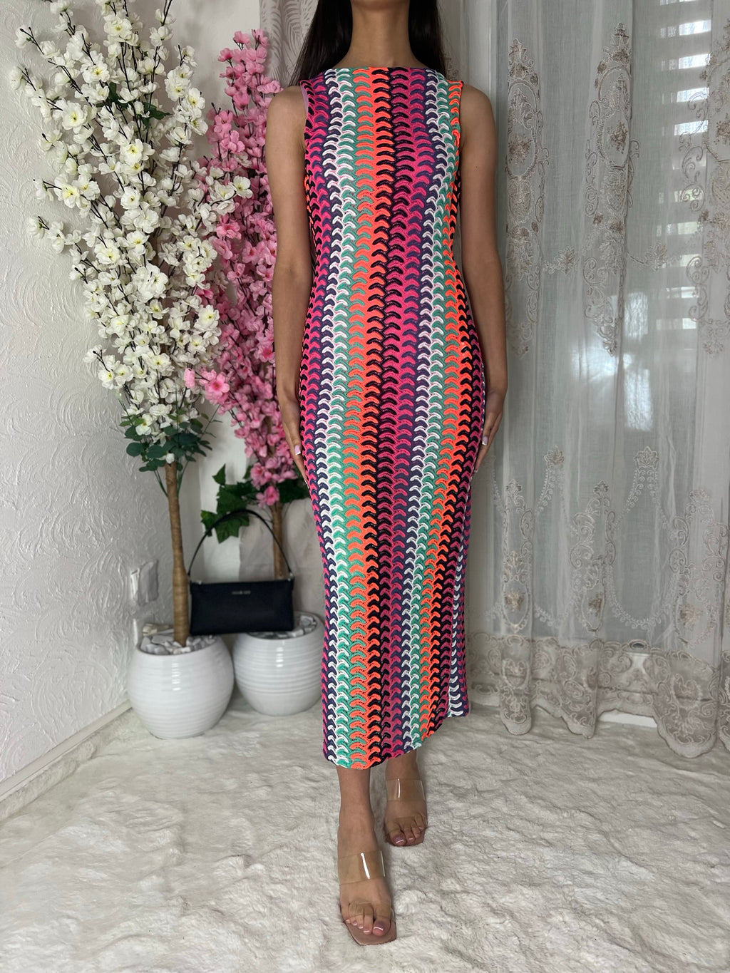 Robe longue en mailles