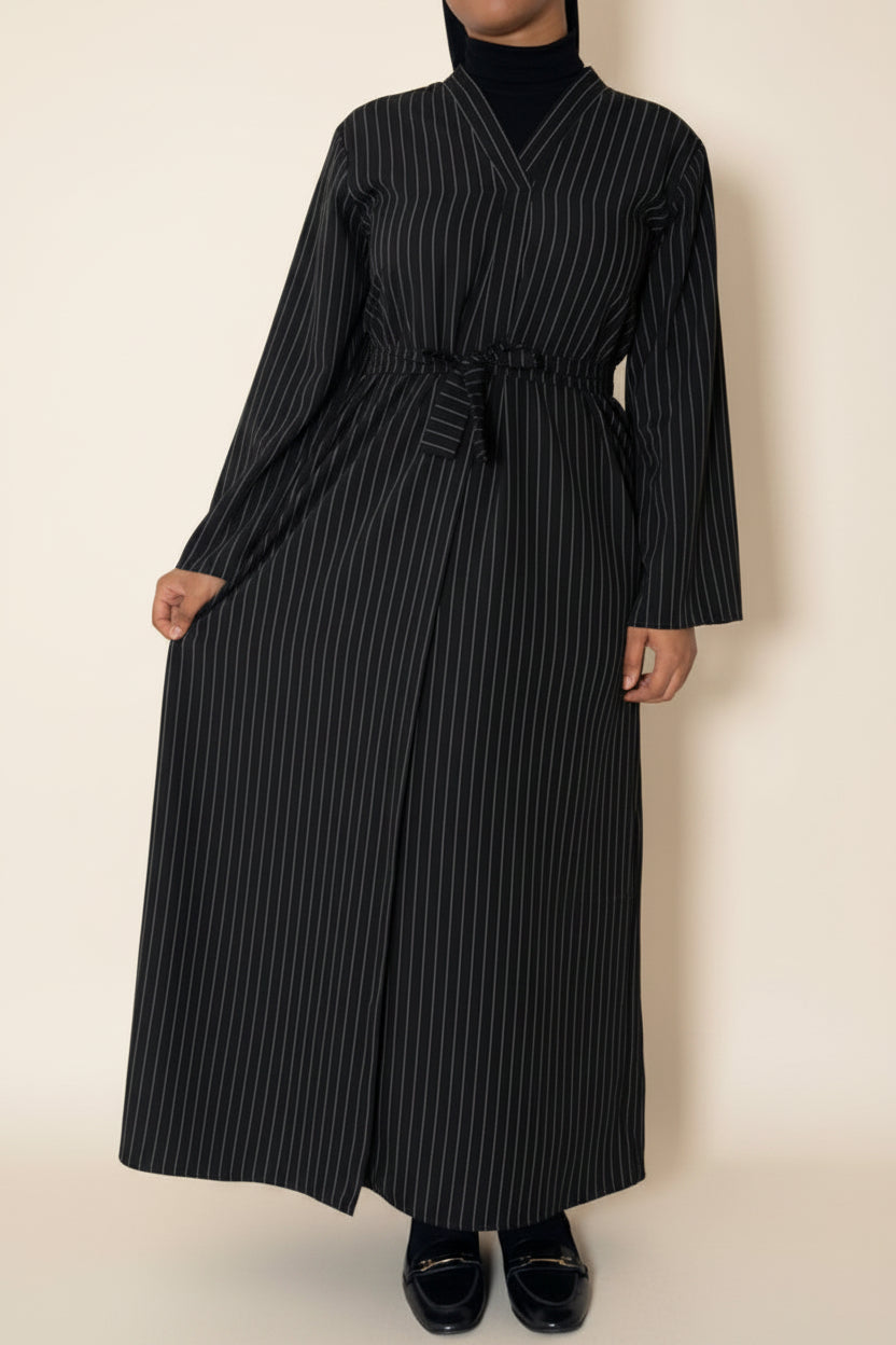 Robe longue à rayures