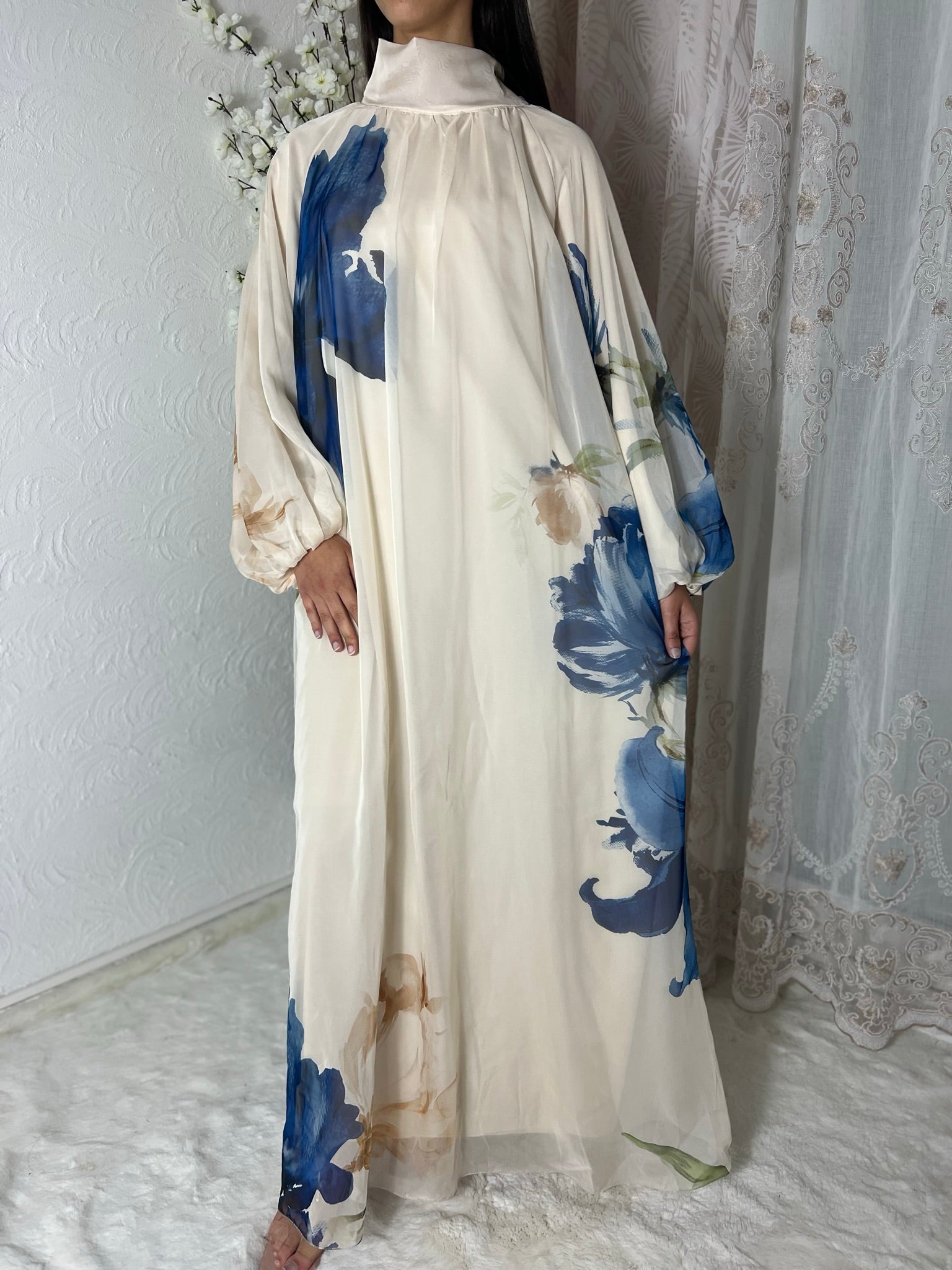 Robe longue doublée fleurie