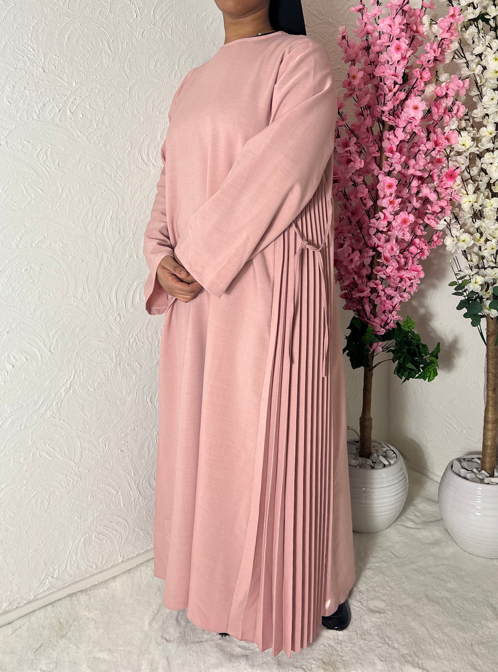 Robe longue plissée