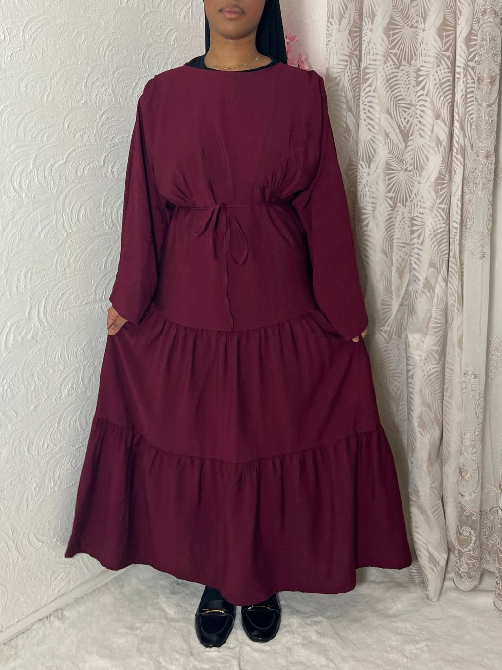 Robe longue à volants