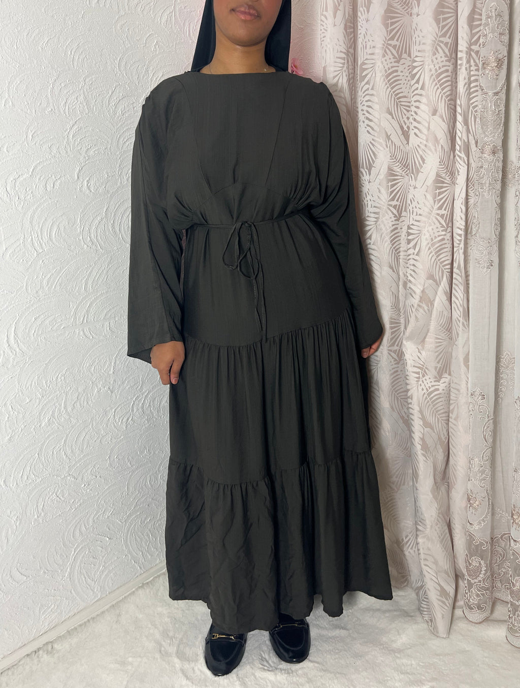 Robe longue à volants