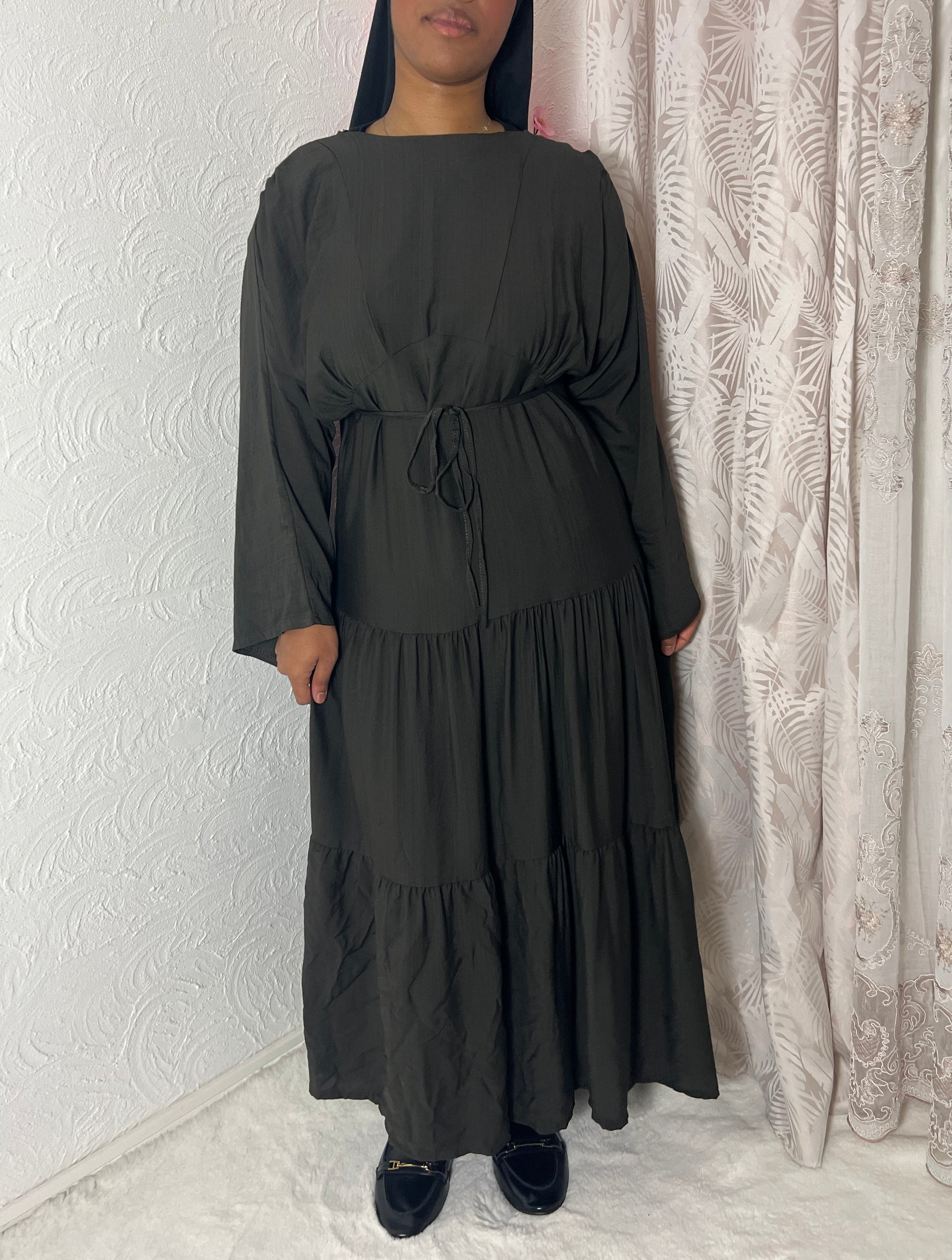 Robe longue à volants
