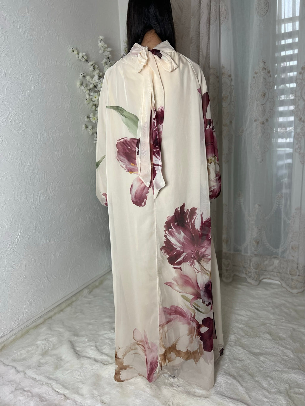 Robe longue doublée fleurie