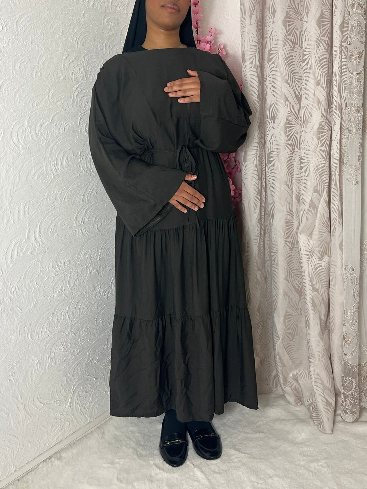 Robe longue à volants