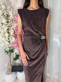Robe longue à fente latérale