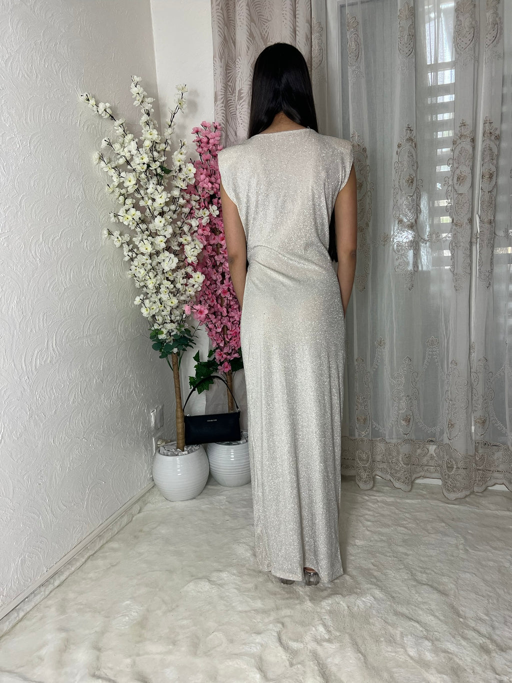 Robe longue à fente latérale