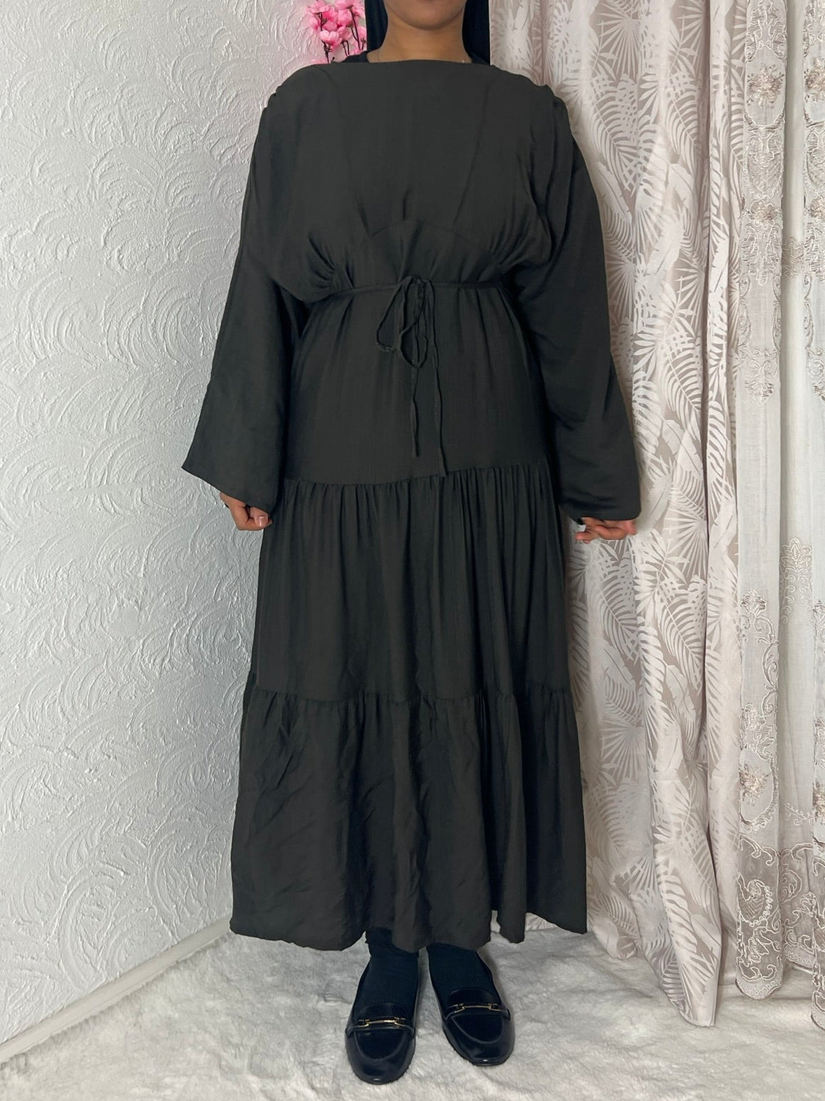 Robe longue à volants