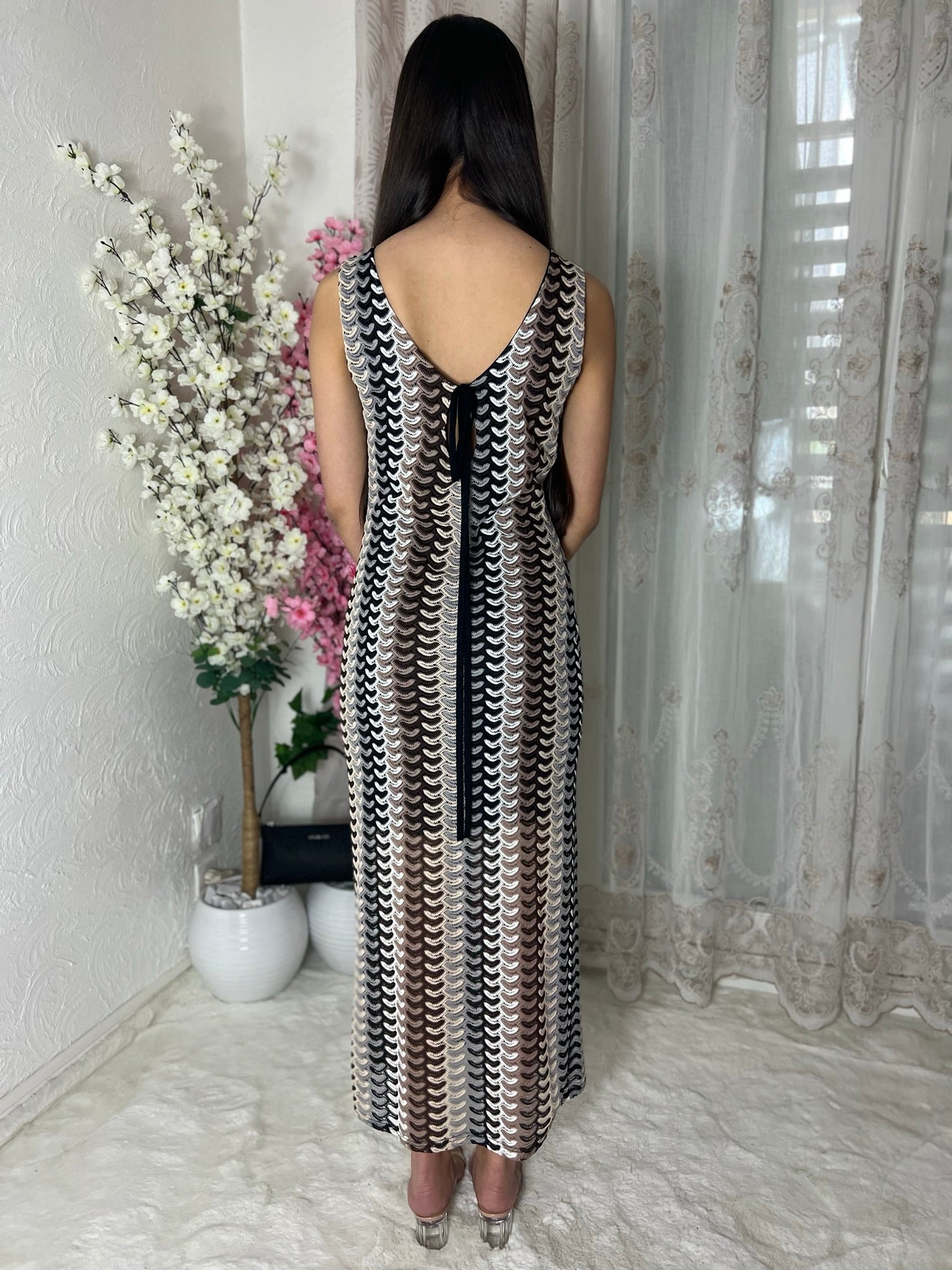 Robe longue en mailles