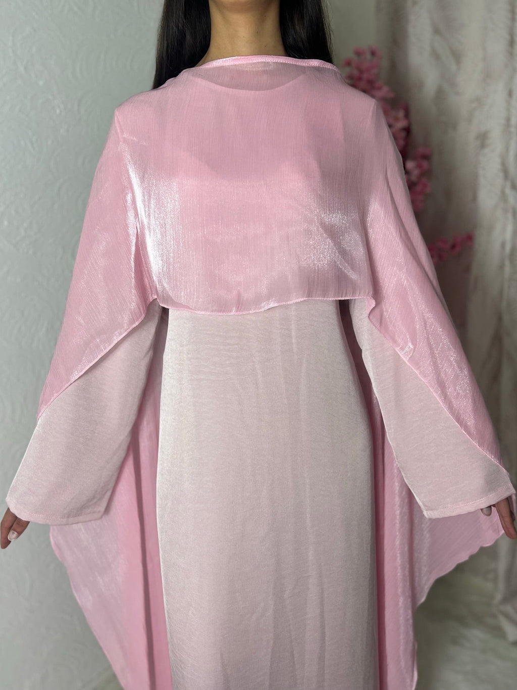 Robe longue à voilages