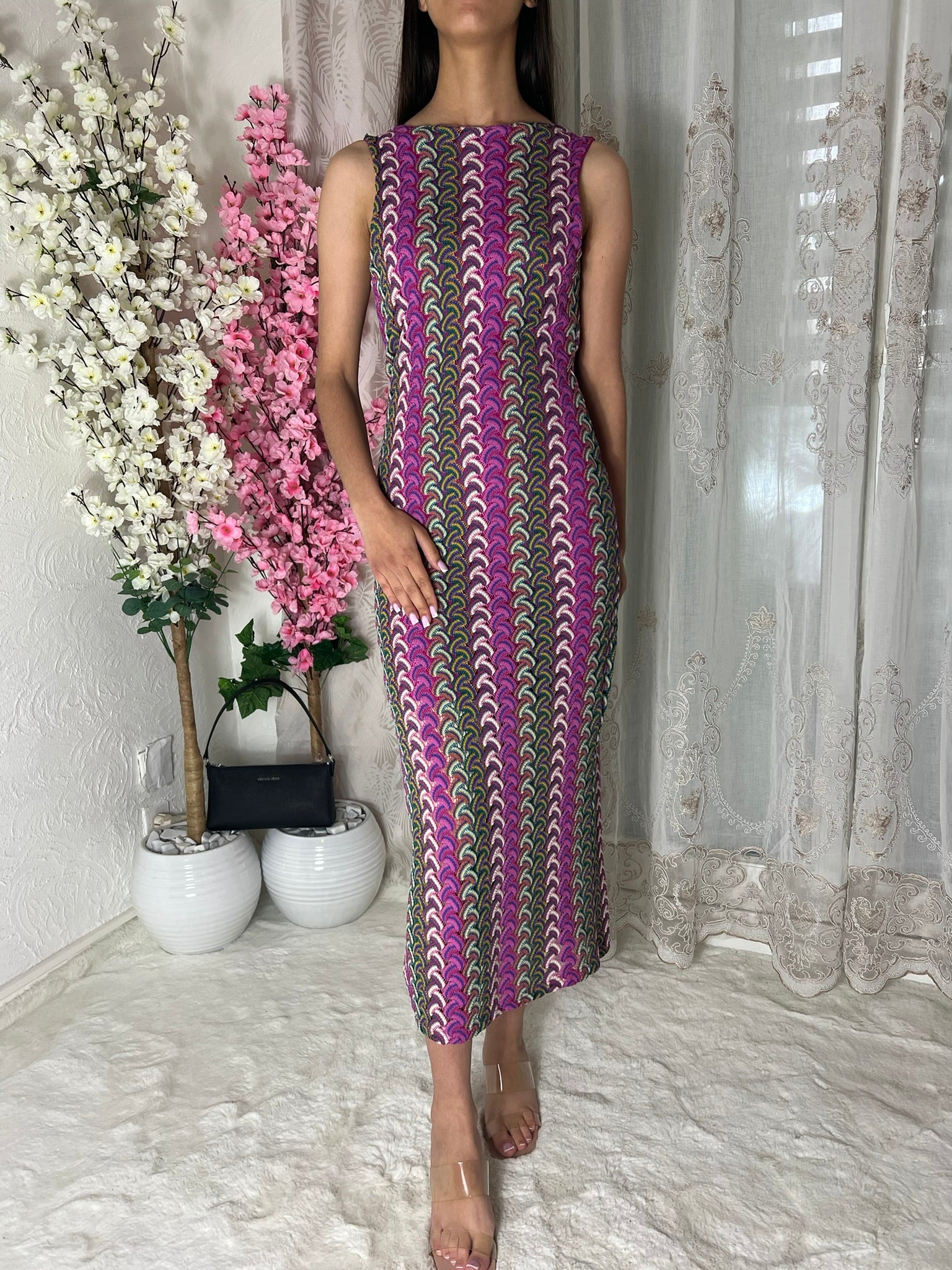 Robe longue en mailles