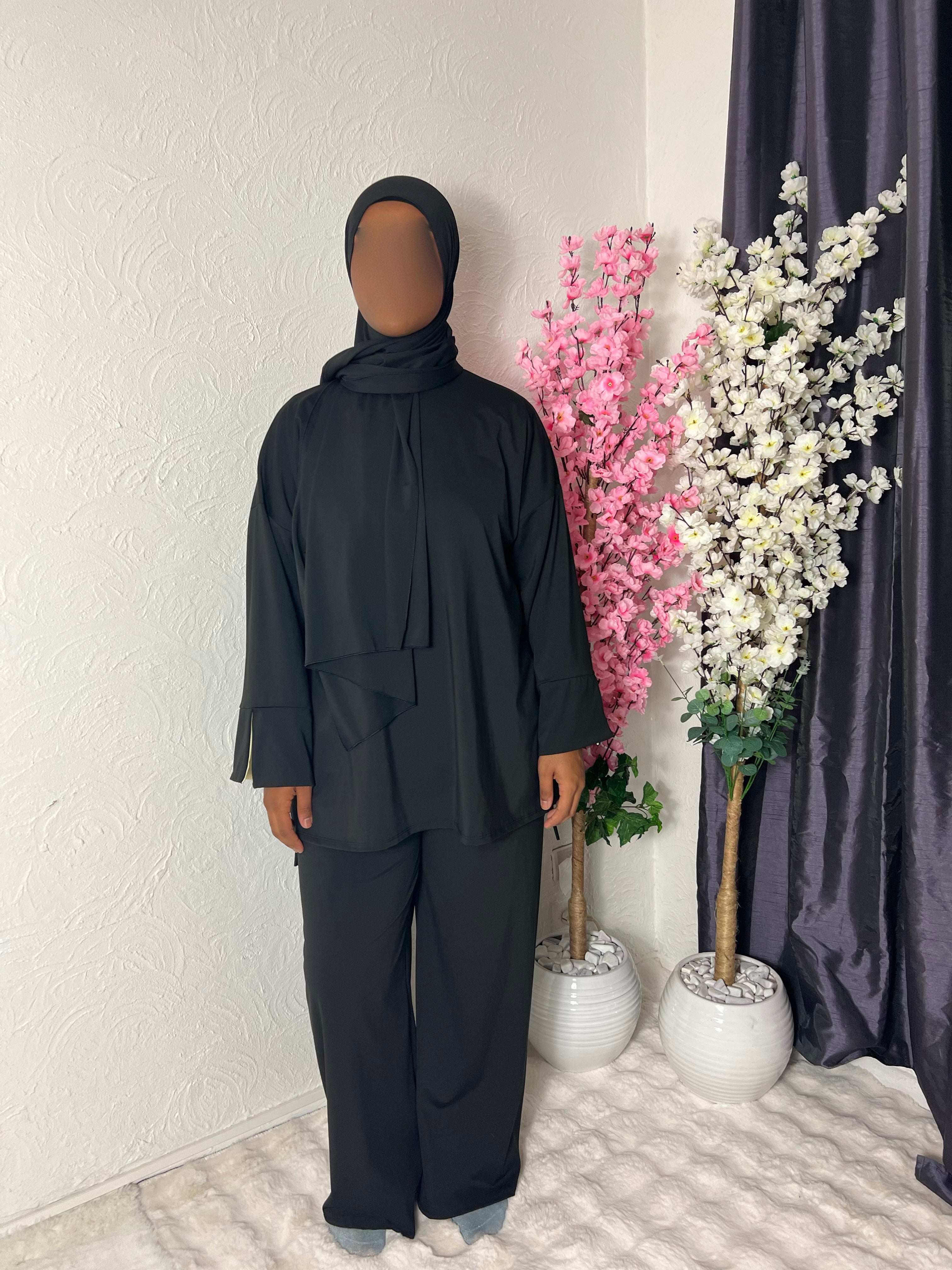Burkini 3 pièces manches bi coloris