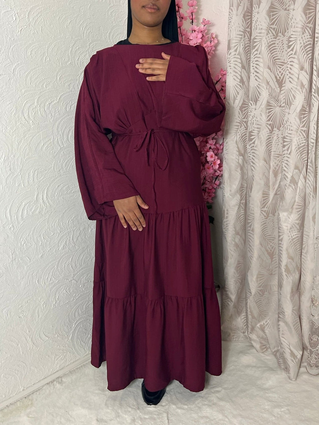 Robe longue à volants