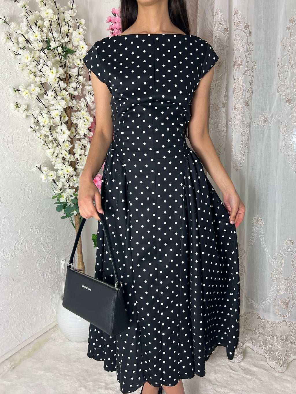 Robe longue à pois