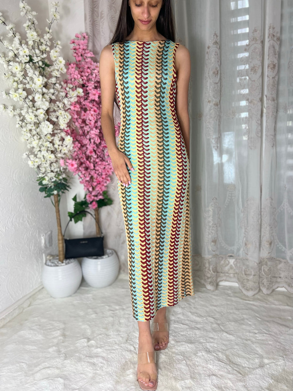 Robe longue en mailles