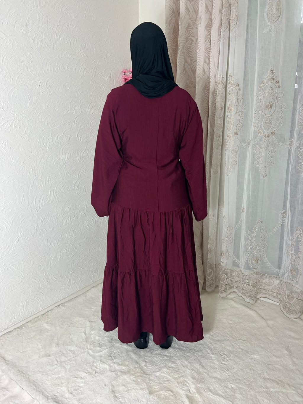 Robe longue à volants