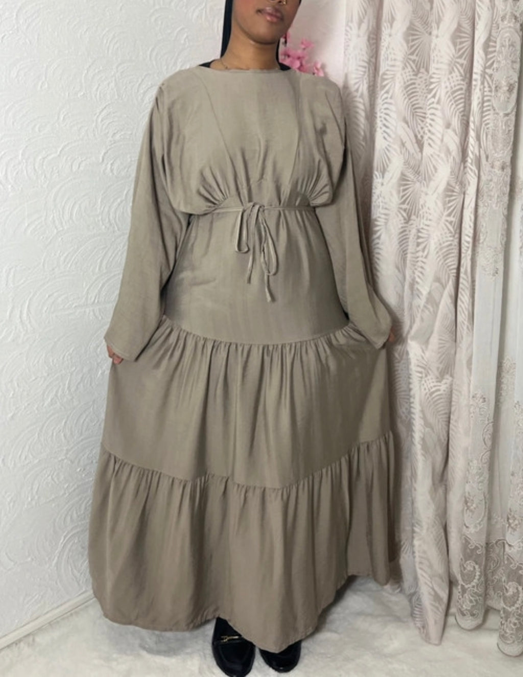 Robe longue à volants