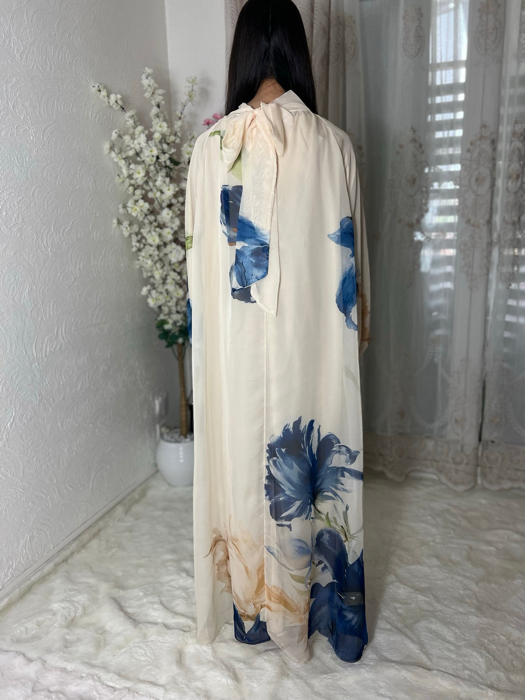 Robe longue doublée fleurie