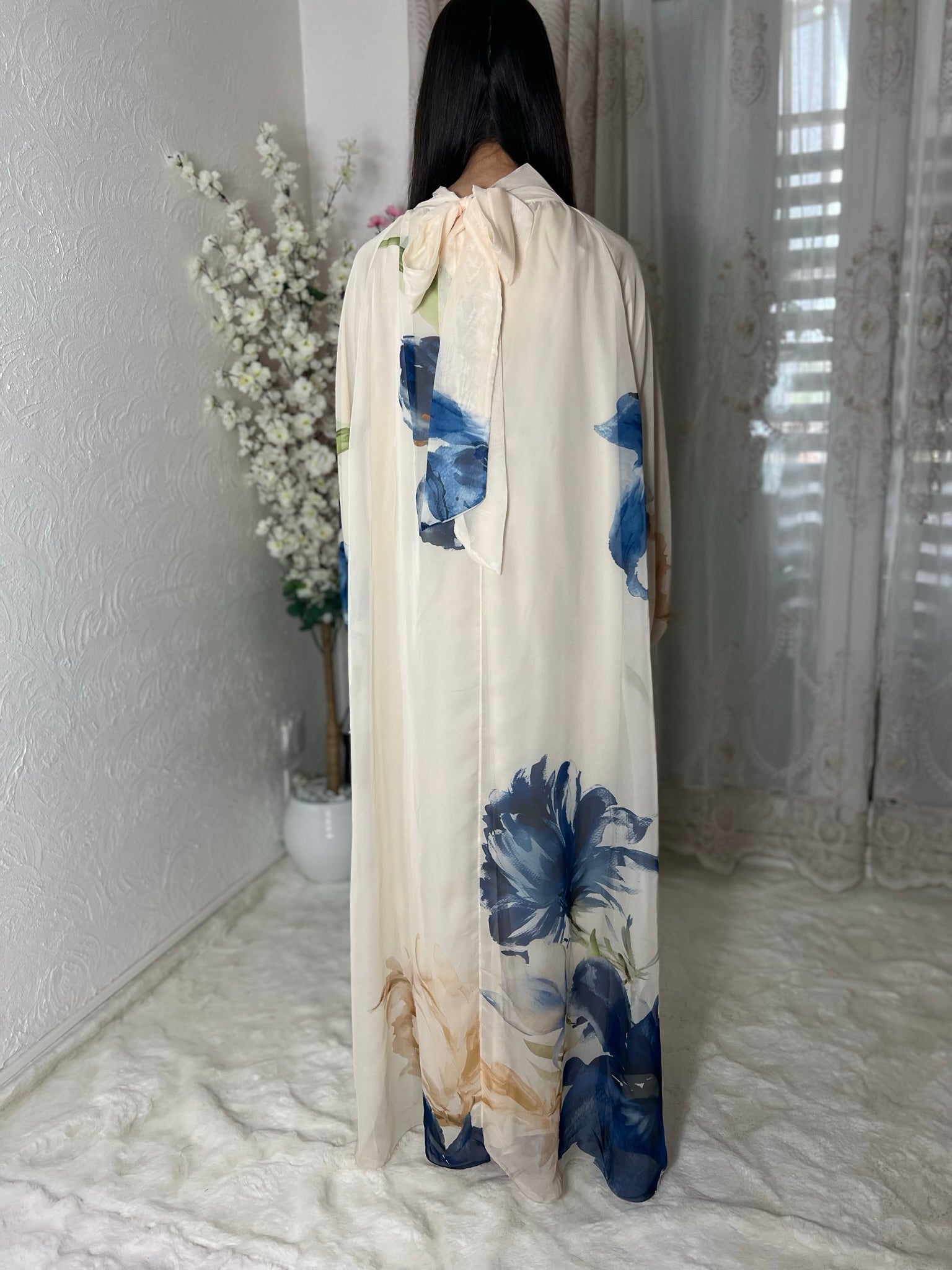 Robe longue doublée fleurie
