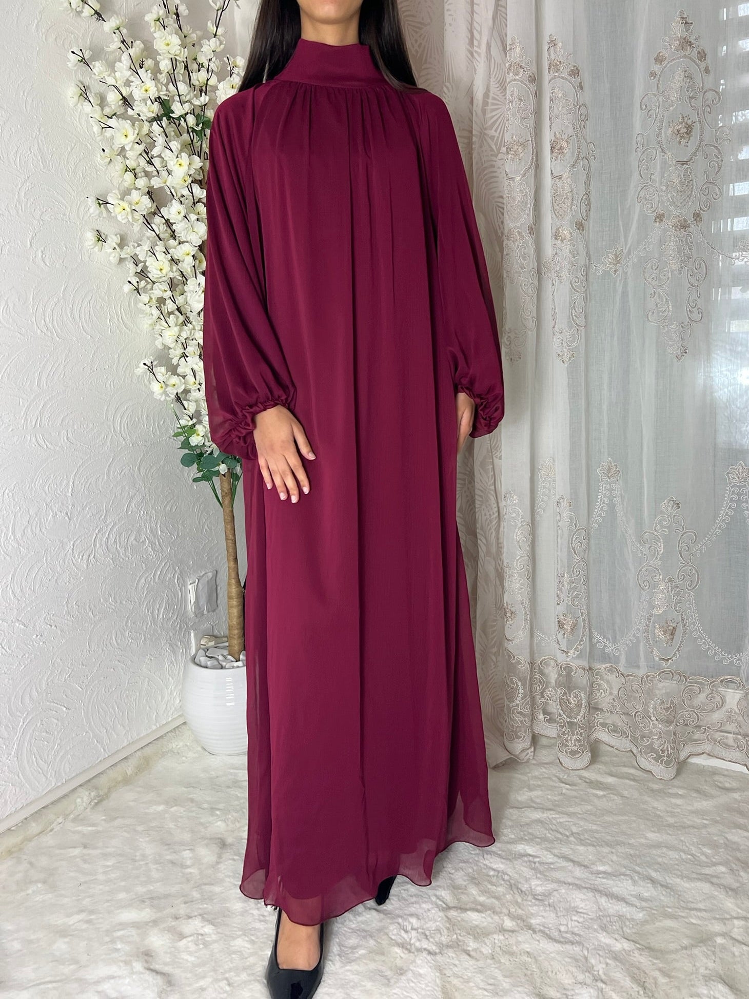 Robe longue à voile doublé