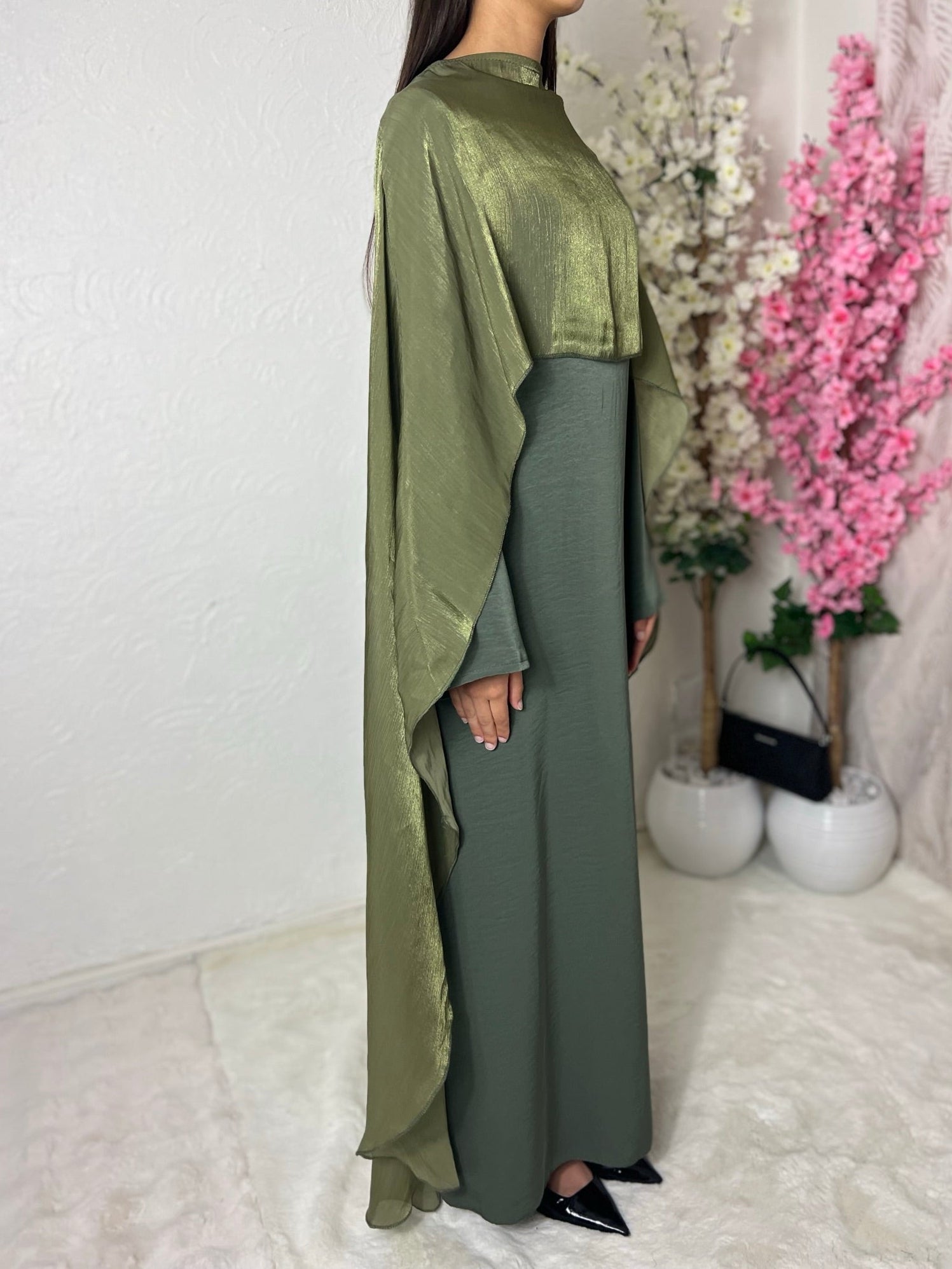 Robe longue à voilages