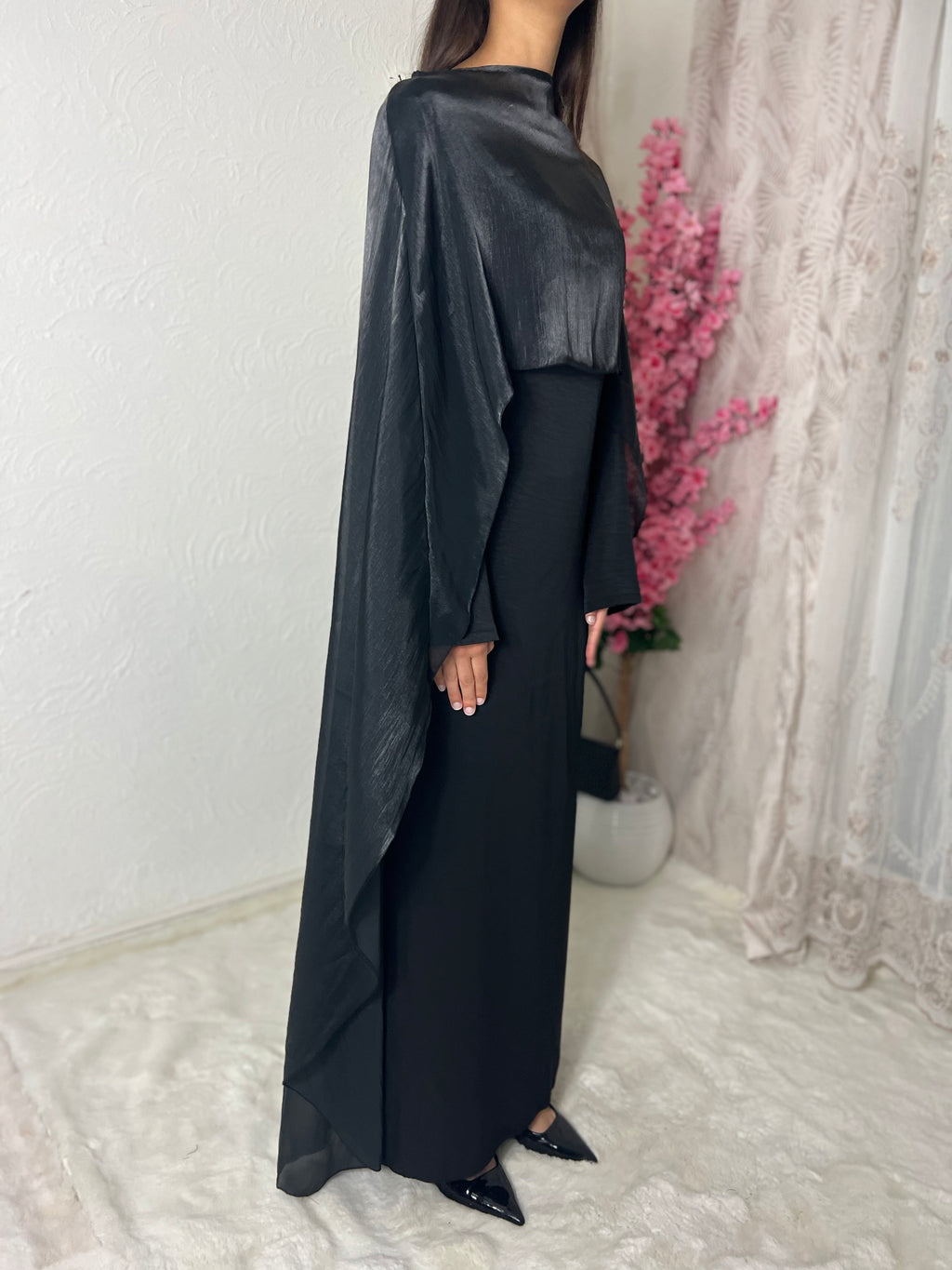 Robe longue à voilages