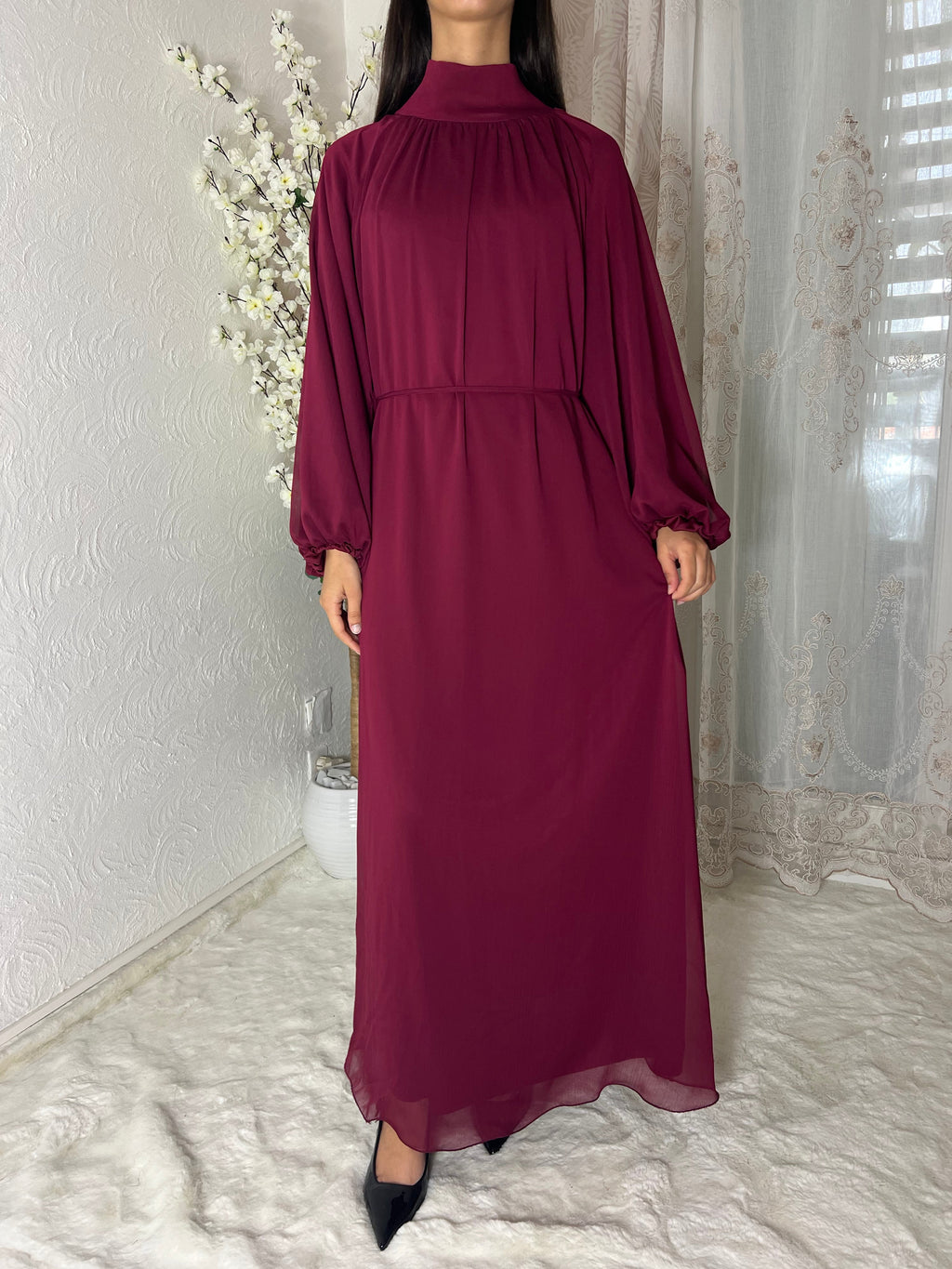 Robe longue à voile doublé