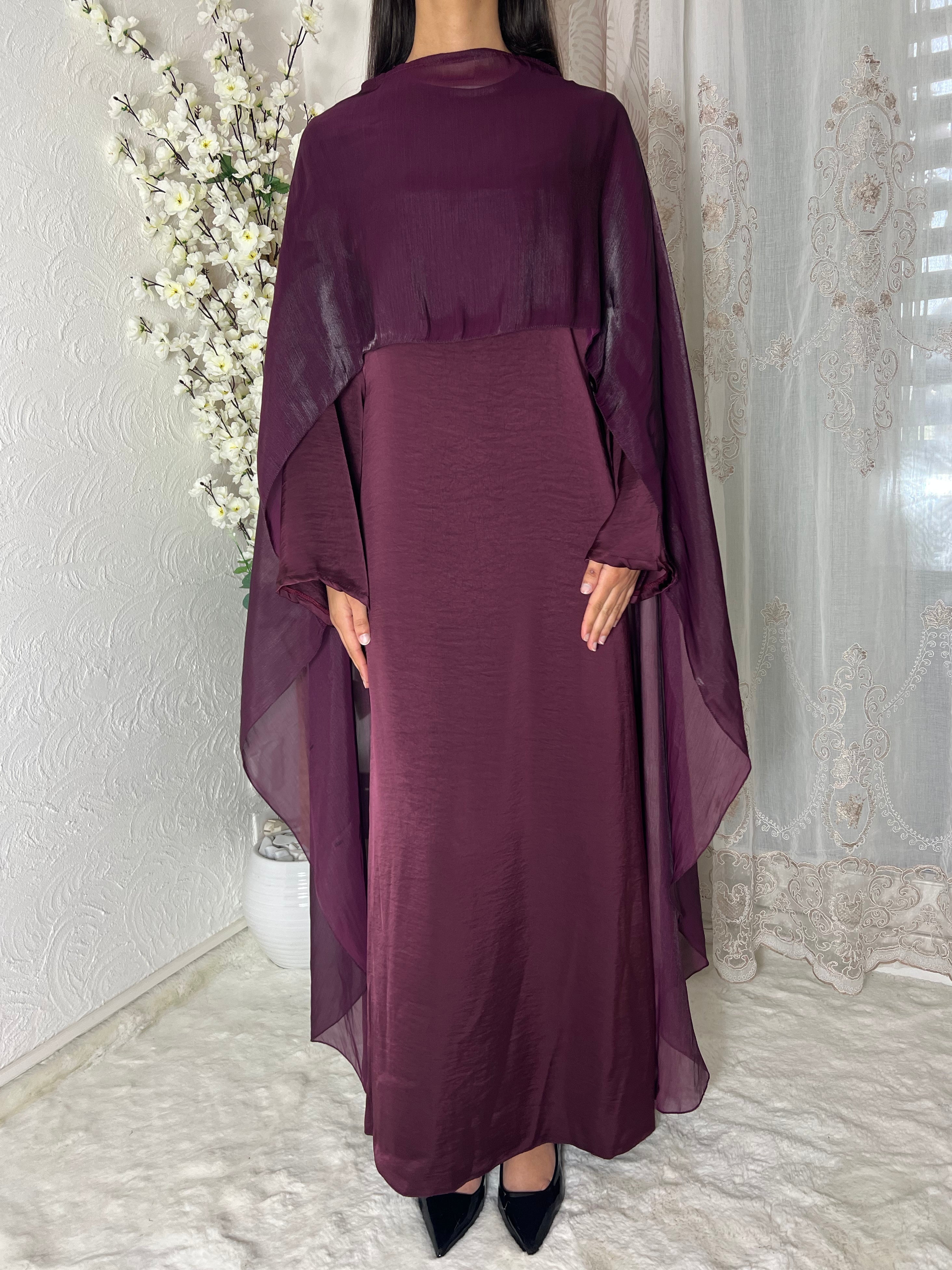 Robe longue à voilages
